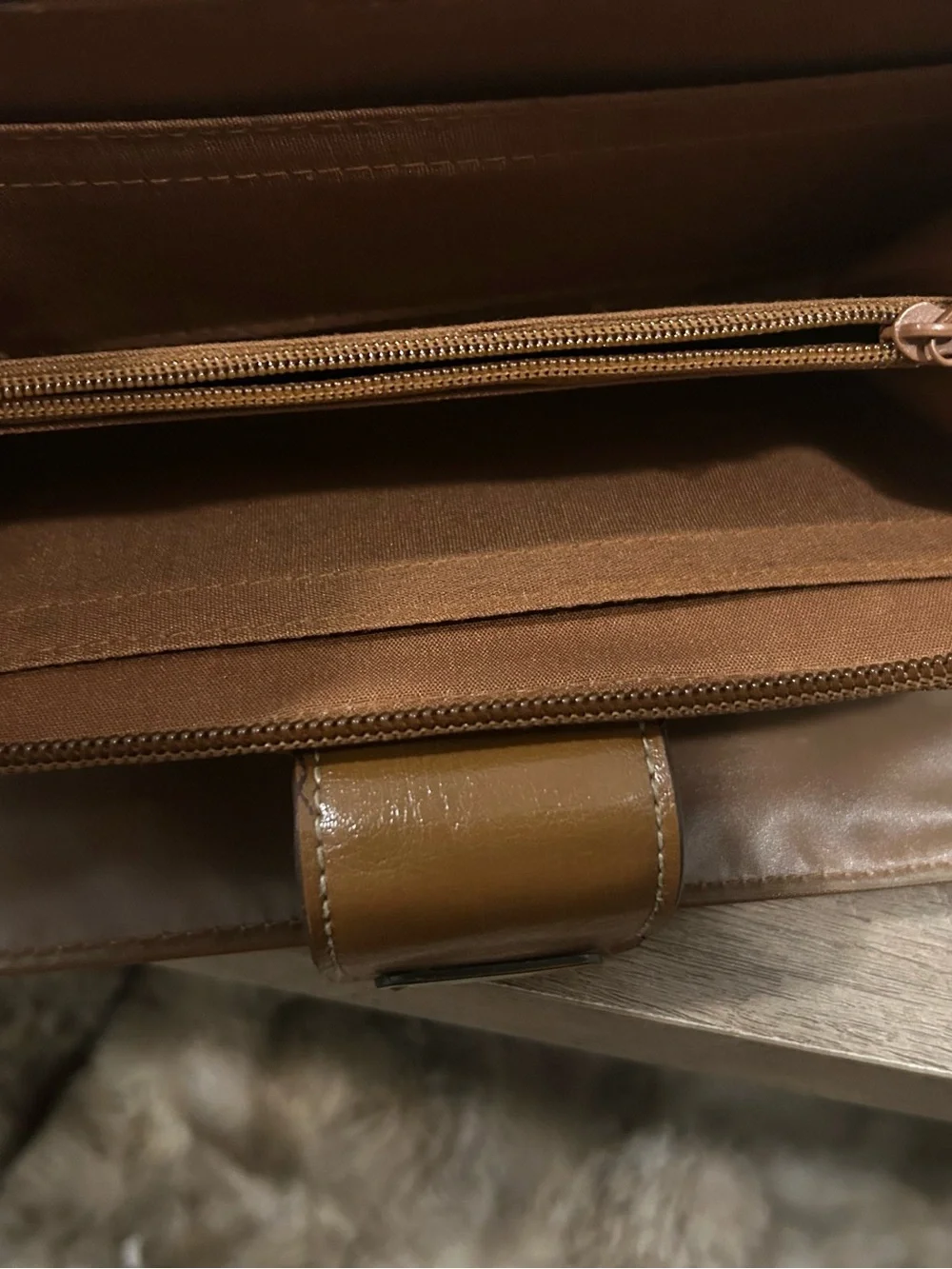 Woven Multicolor Straw Clutch with Brown Trim